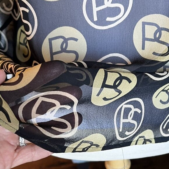 Vintage Paolo Santini Silk Blouse Black Gold Logo No Tag Measures 8 10 Medium - Picture 11 of 16